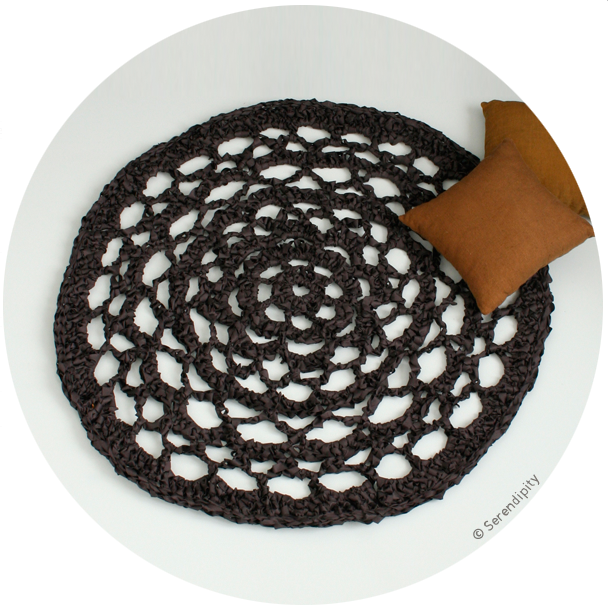 tapis rond ciré Guy Cotten noir