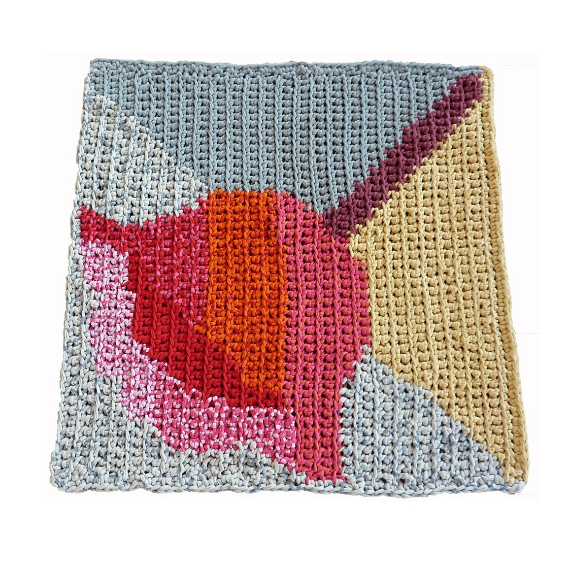 tapis coton carreau de ciment tulipe
